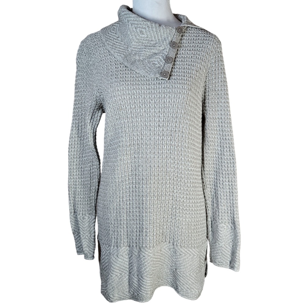 eight eight eight Cotton Knit Sweater Womens Large Cowl Neck Coastal Grandma